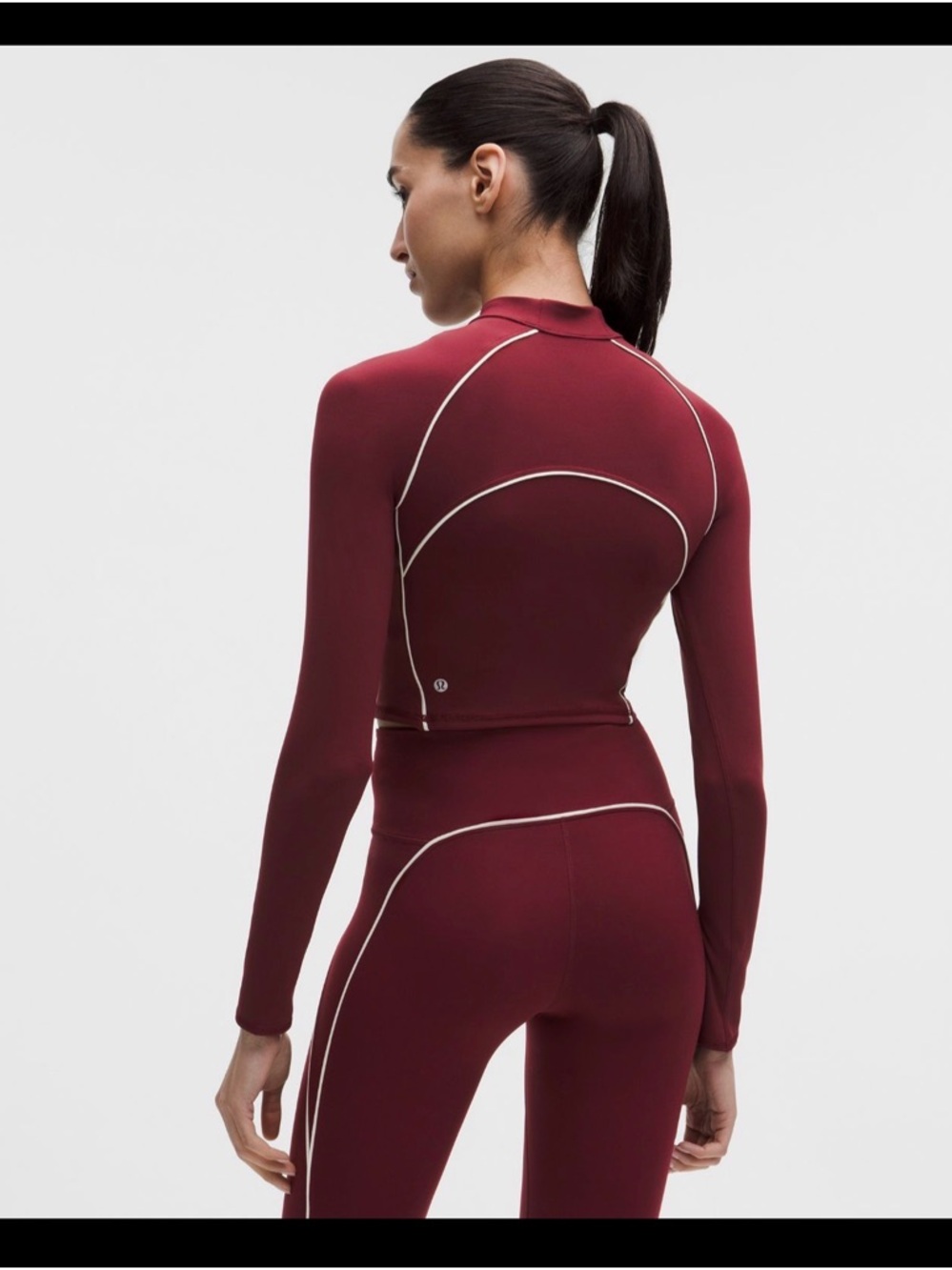 25. Lululemon NWT size 8 wunder train crop long sleeve half zip - Picture 3 of 6